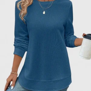 Nadyalyn | Elegant O-Hals Långärmad