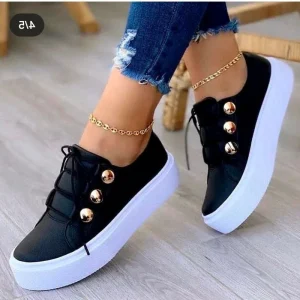 Serena | Ortopediska Platåsneakers Med Rund Tå