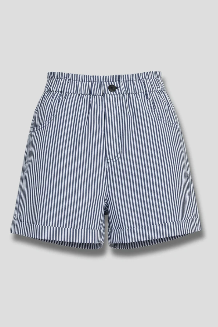 Charlotte | Kvinnoformade randiga högmidjade shorts