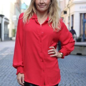 Fredrika Skjorta – Resårärm – Röd