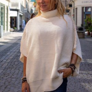 Ivana Oversize väst – Ribbad – Cream