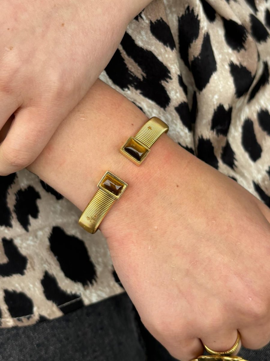 Armband – Brun sten – Guld - Bild 2