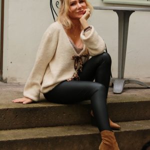 Fejkskinns leggings – LM1060 – Svart