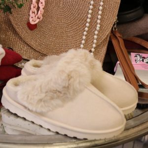 Tofflor – Fuskpäls – Beige