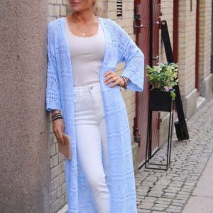 Virkad kimono – Light Blue