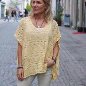 Fanny – Virkad oversizetröja – Yellow