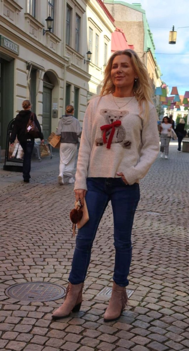 Stövlett med fransar i mocka – Taupe - Bild 8