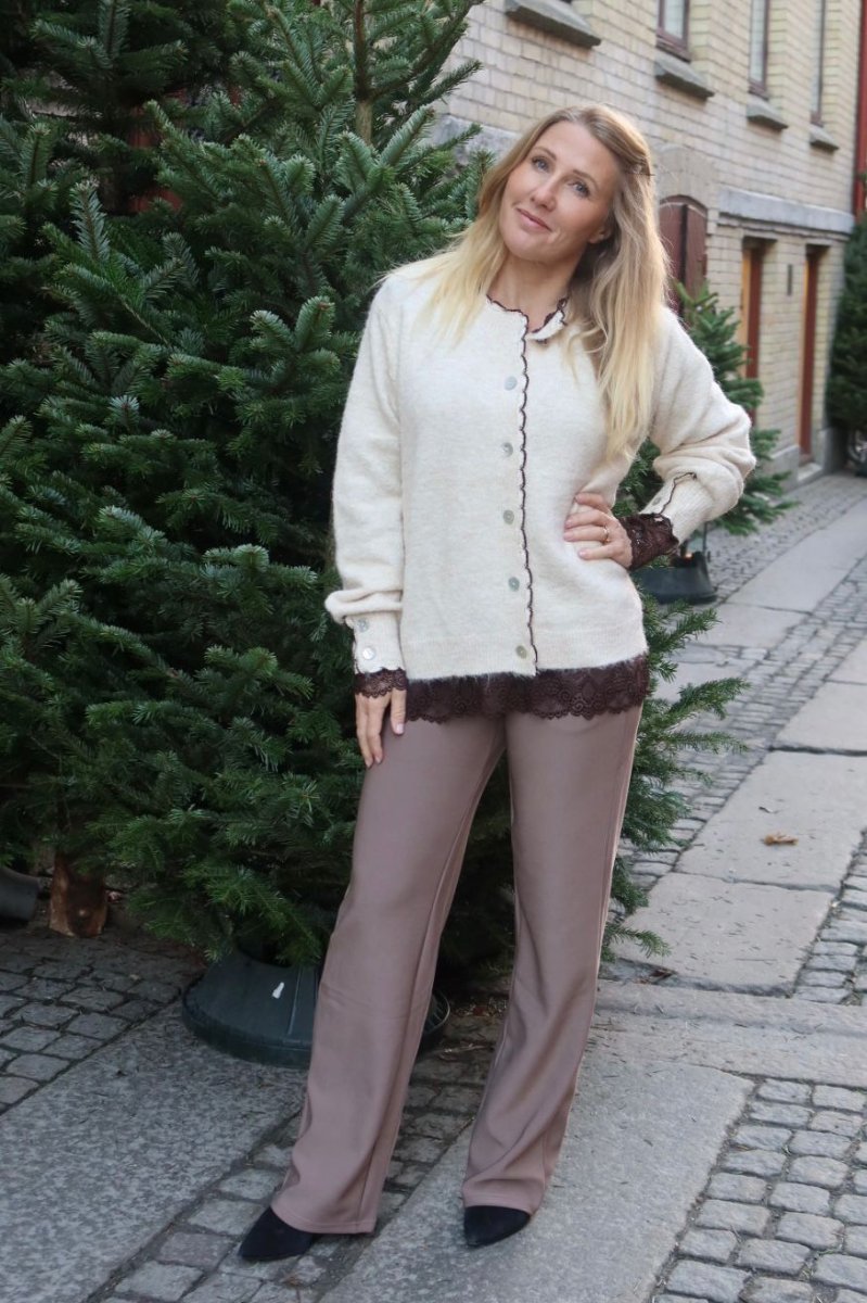 Chanel – Kofta med spetskant – Beige - Bild 2