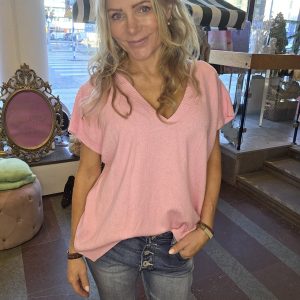 Wilhelmina – Finstickad väst – Rosa