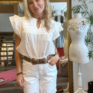 Bianca – Topp med volangärmar – Vit