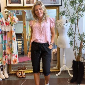 Långa shorts i superstretch – Svart