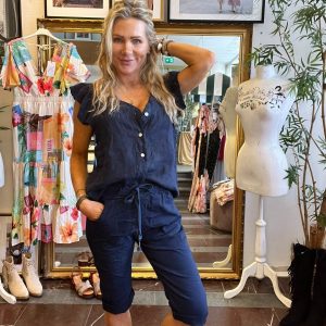 Långa shorts i superstretch – Navy